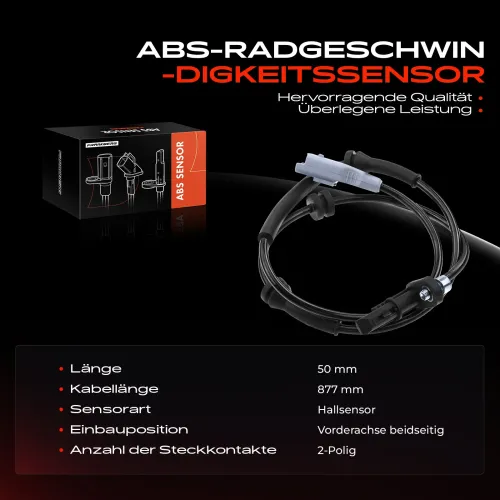 Sensor, Raddrehzahl Vorderachse beidseitig Frankberg 5481FB0000543 Bild Sensor, Raddrehzahl Vorderachse beidseitig Frankberg 5481FB0000543
