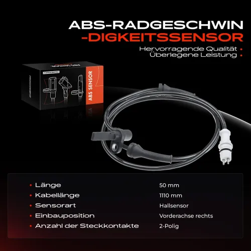 Sensor, Raddrehzahl Vorderachse rechts Frankberg 5481FB0000605 Bild Sensor, Raddrehzahl Vorderachse rechts Frankberg 5481FB0000605