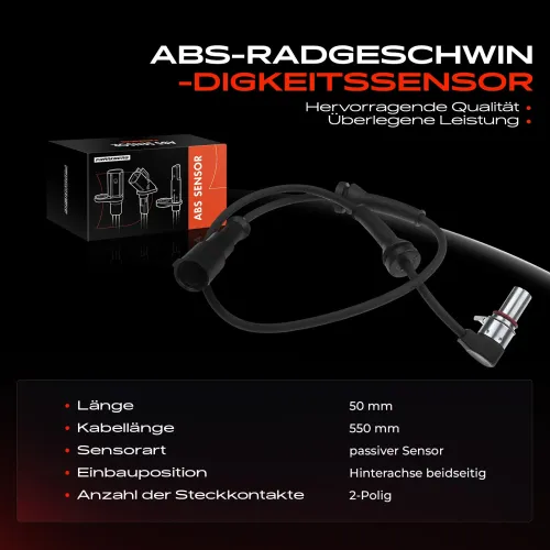 Sensor, Raddrehzahl Hinterachse beidseitig Frankberg 5481FB0000703 Bild Sensor, Raddrehzahl Hinterachse beidseitig Frankberg 5481FB0000703