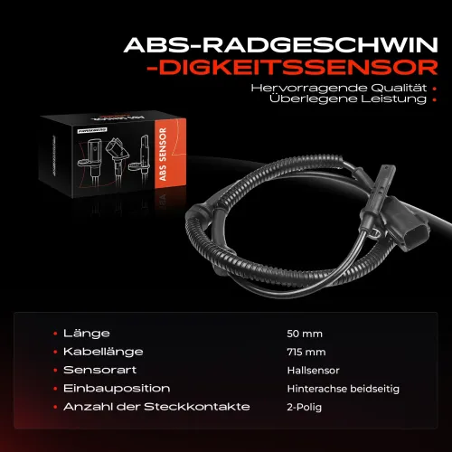 Sensor, Raddrehzahl Hinterachse beidseitig Frankberg 5481FB0000704 Bild Sensor, Raddrehzahl Hinterachse beidseitig Frankberg 5481FB0000704