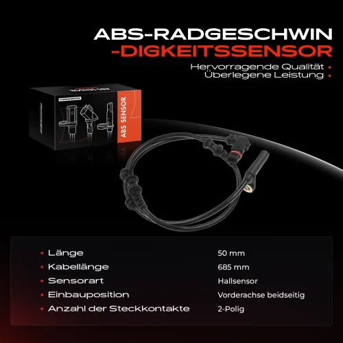 Sensor, Raddrehzahl Vorderachse beidseitig Frankberg 5481FB0000722 Bild Sensor, Raddrehzahl Vorderachse beidseitig Frankberg 5481FB0000722