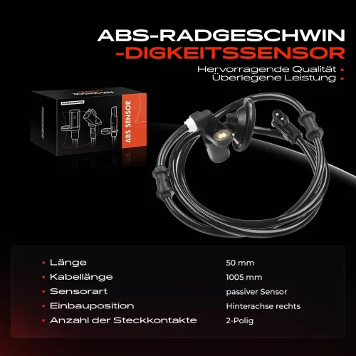 Sensor, Raddrehzahl Hinterachse rechts Frankberg 5481FB0000733 Bild Sensor, Raddrehzahl Hinterachse rechts Frankberg 5481FB0000733