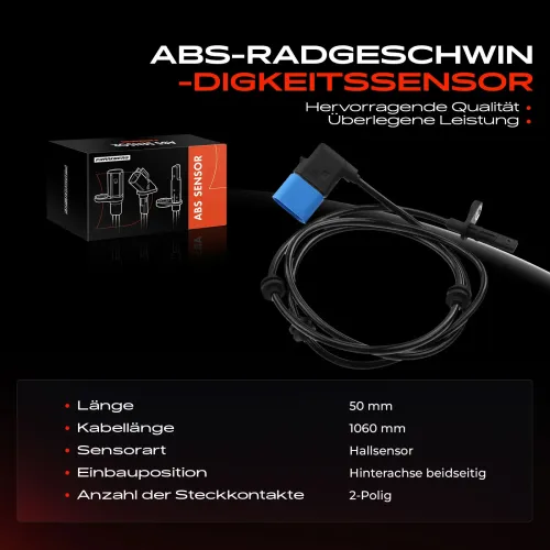 Sensor, Raddrehzahl Hinterachse beidseitig Frankberg 5481FB0000750 Bild Sensor, Raddrehzahl Hinterachse beidseitig Frankberg 5481FB0000750