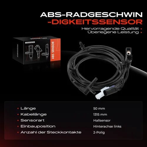 Sensor, Raddrehzahl Hinterachse links Frankberg 5481FB0000780 Bild Sensor, Raddrehzahl Hinterachse links Frankberg 5481FB0000780