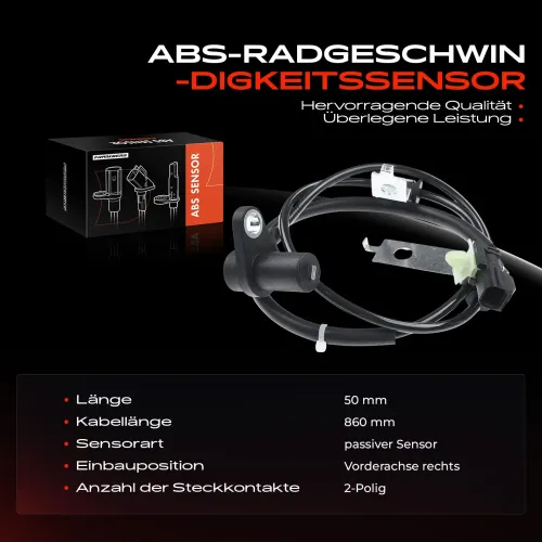 Sensor, Raddrehzahl Vorderachse rechts Frankberg 5481FB0000807 Bild Sensor, Raddrehzahl Vorderachse rechts Frankberg 5481FB0000807