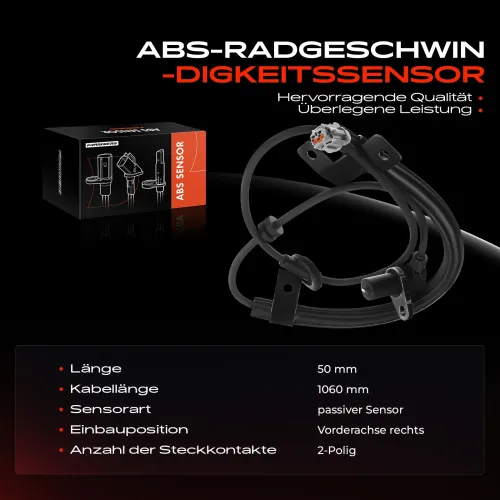 Sensor, Raddrehzahl Vorderachse rechts Frankberg 5481FB0000824 Bild Sensor, Raddrehzahl Vorderachse rechts Frankberg 5481FB0000824