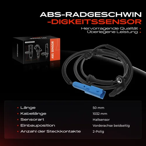Sensor, Raddrehzahl Vorderachse beidseitig Frankberg 5481FB0000852 Bild Sensor, Raddrehzahl Vorderachse beidseitig Frankberg 5481FB0000852