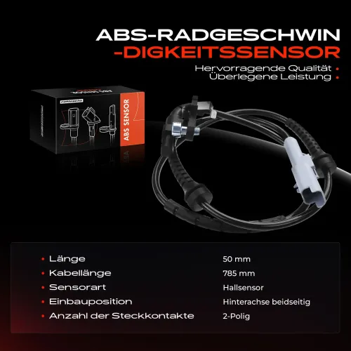 Sensor, Raddrehzahl Hinterachse beidseitig Frankberg 5481FB0000856 Bild Sensor, Raddrehzahl Hinterachse beidseitig Frankberg 5481FB0000856