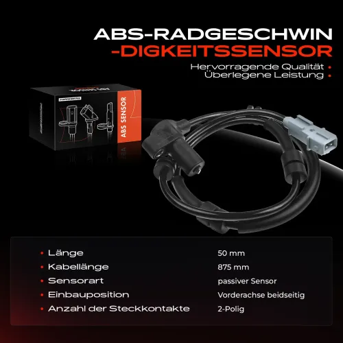 Sensor, Raddrehzahl Vorderachse beidseitig Frankberg 5481FB0000863 Bild Sensor, Raddrehzahl Vorderachse beidseitig Frankberg 5481FB0000863