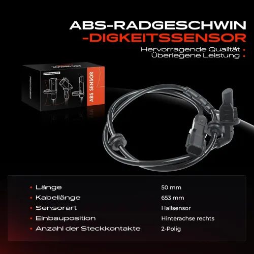 Sensor, Raddrehzahl Hinterachse rechts Frankberg 5481FB0000884 Bild Sensor, Raddrehzahl Hinterachse rechts Frankberg 5481FB0000884