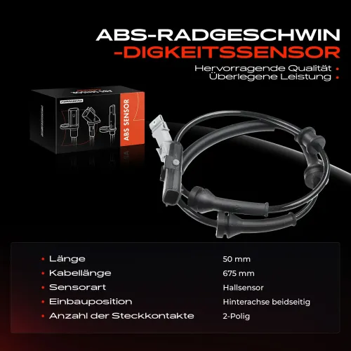 Sensor, Raddrehzahl Hinterachse beidseitig Frankberg 5481FB0000903 Bild Sensor, Raddrehzahl Hinterachse beidseitig Frankberg 5481FB0000903