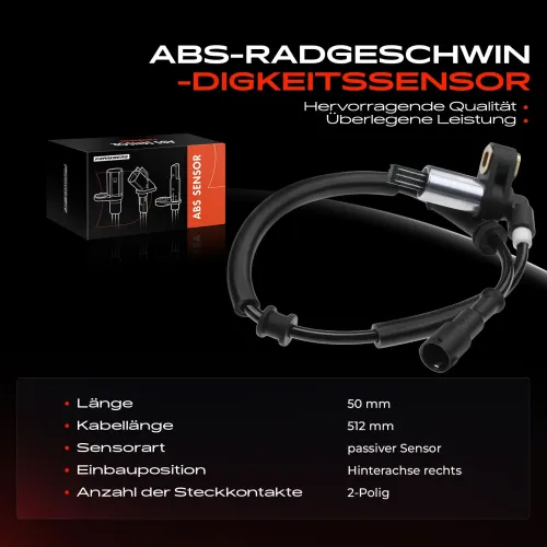 Sensor, Raddrehzahl Hinterachse rechts Frankberg 5481FB0000910 Bild Sensor, Raddrehzahl Hinterachse rechts Frankberg 5481FB0000910