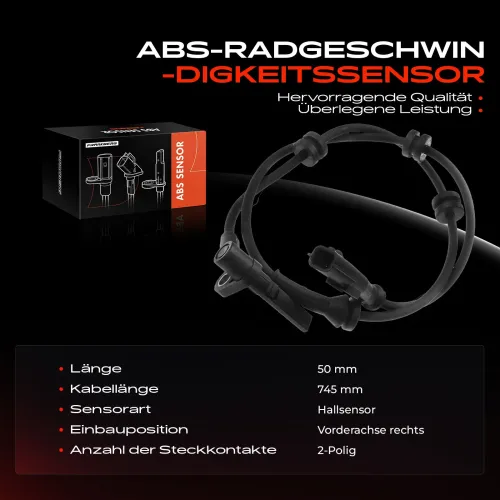 Sensor, Raddrehzahl Vorderachse rechts Frankberg 5481FB0000918 Bild Sensor, Raddrehzahl Vorderachse rechts Frankberg 5481FB0000918