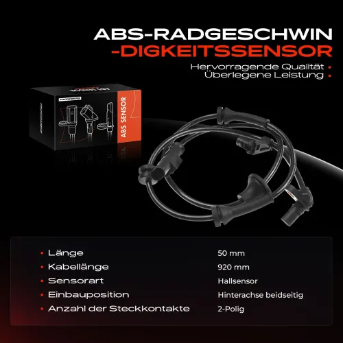 Sensor, Raddrehzahl Hinterachse beidseitig Frankberg 5481FB0000973 Bild Sensor, Raddrehzahl Hinterachse beidseitig Frankberg 5481FB0000973