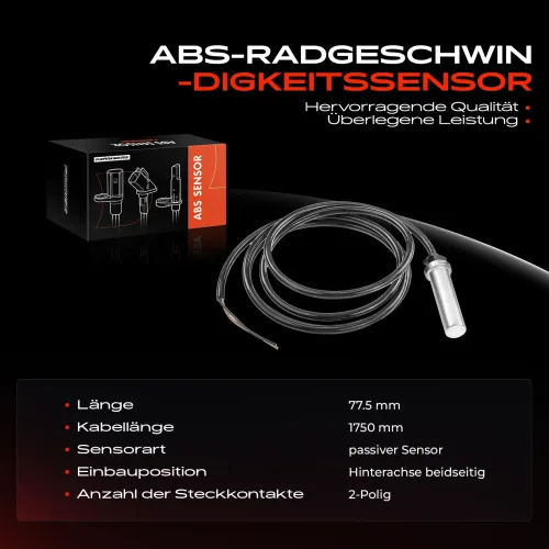 Sensor, Raddrehzahl Hinterachse beidseitig Frankberg 5481FB0001066 Bild Sensor, Raddrehzahl Hinterachse beidseitig Frankberg 5481FB0001066
