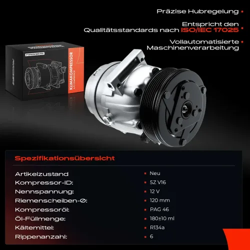 Kompressor, Klimaanlage 12 V Frankberg 5481FB0001108 Bild Kompressor, Klimaanlage 12 V Frankberg 5481FB0001108