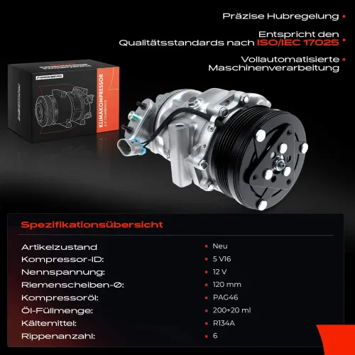 Kompressor, Klimaanlage 12 V Frankberg 5481FB0001161 Bild Kompressor, Klimaanlage 12 V Frankberg 5481FB0001161