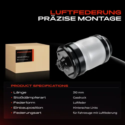 Luftfeder, Fahrwerk Hinterachse beidseitig Frankberg 5481FB0002121 Bild Luftfeder, Fahrwerk Hinterachse beidseitig Frankberg 5481FB0002121