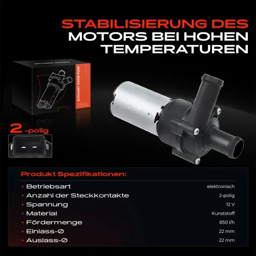 Zusatzwasserpumpe (Kühlwasserkreislauf) 12 V Frankberg 5481FB0002333 Bild Zusatzwasserpumpe (Kühlwasserkreislauf) 12 V Frankberg 5481FB0002333