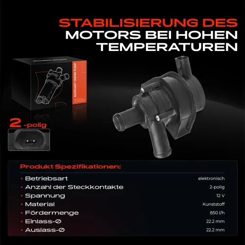 Zusatzwasserpumpe (Kühlwasserkreislauf) 12 V Frankberg 5481FB0002339 Bild Zusatzwasserpumpe (Kühlwasserkreislauf) 12 V Frankberg 5481FB0002339