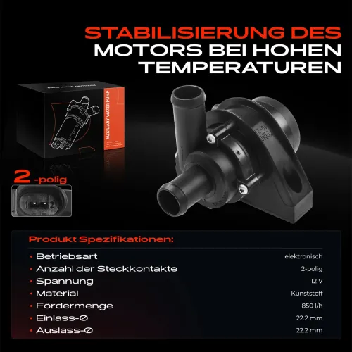 Zusatzwasserpumpe (Kühlwasserkreislauf) 12 V Frankberg 5481FB0002340 Bild Zusatzwasserpumpe (Kühlwasserkreislauf) 12 V Frankberg 5481FB0002340