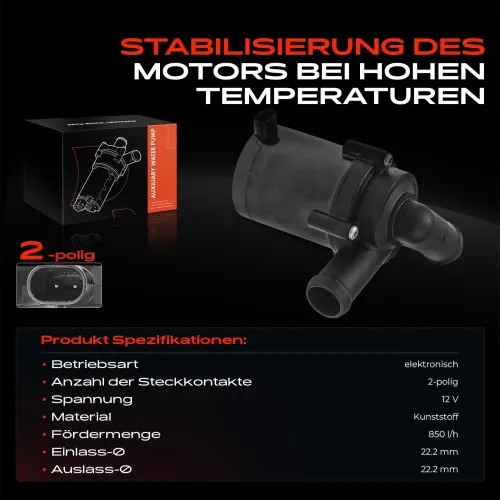 Zusatzwasserpumpe (Kühlwasserkreislauf) 12 V Frankberg 5481FB0002346 Bild Zusatzwasserpumpe (Kühlwasserkreislauf) 12 V Frankberg 5481FB0002346