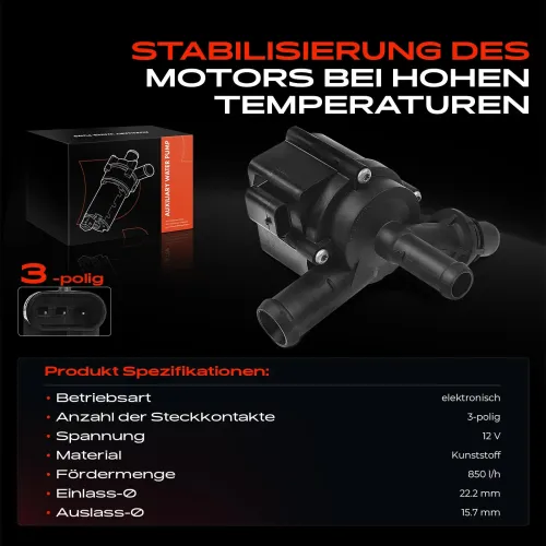 Zusatzwasserpumpe (Kühlwasserkreislauf) 12 V Frankberg 5481FB0002350 Bild Zusatzwasserpumpe (Kühlwasserkreislauf) 12 V Frankberg 5481FB0002350