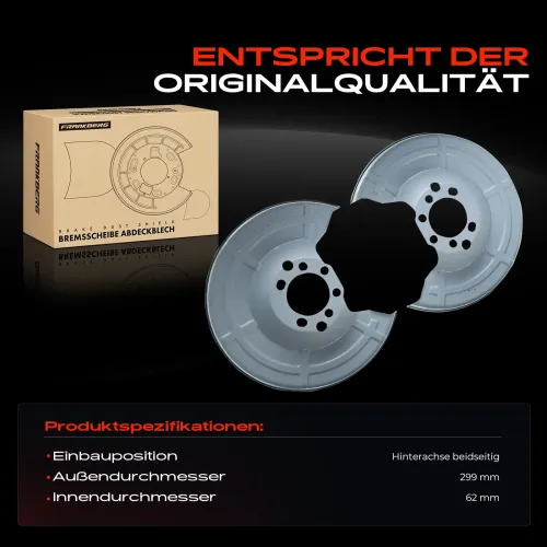 Spritzblech, Bremsscheibe Hinterachse beidseitig Frankberg 5481FB0004332 Bild Spritzblech, Bremsscheibe Hinterachse beidseitig Frankberg 5481FB0004332