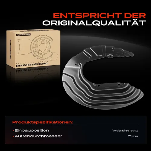 Spritzblech, Bremsscheibe Vorderachse rechts Frankberg 5481FB0004338 Bild Spritzblech, Bremsscheibe Vorderachse rechts Frankberg 5481FB0004338