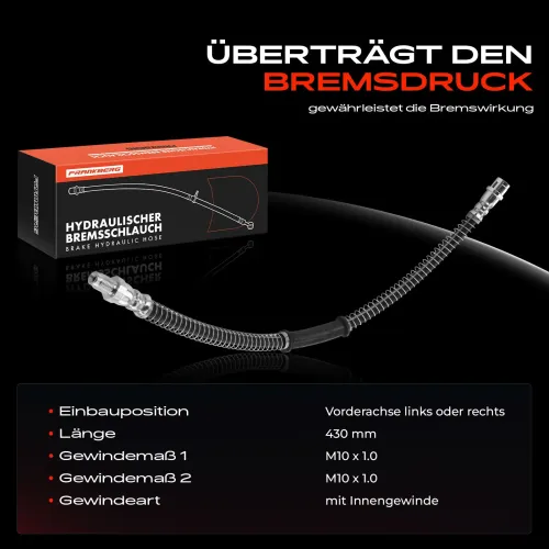 Bremsschlauch Vorderachse beidseitig Frankberg 5481FB0004352 Bild Bremsschlauch Vorderachse beidseitig Frankberg 5481FB0004352