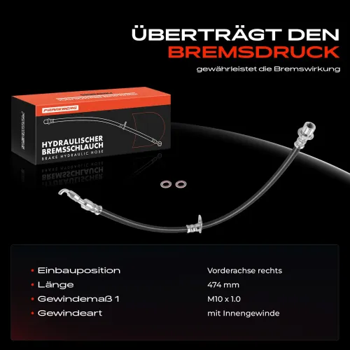 Bremsschlauch Vorderachse rechts Frankberg 5481FB0004369 Bild Bremsschlauch Vorderachse rechts Frankberg 5481FB0004369