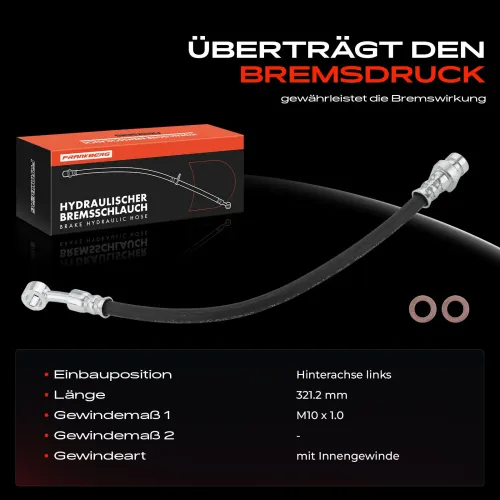 Bremsschlauch Hinterachse links Frankberg 5481FB0004391 Bild Bremsschlauch Hinterachse links Frankberg 5481FB0004391