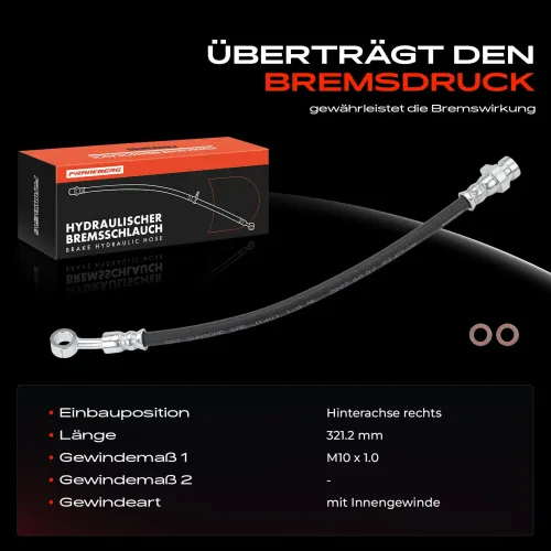 Bremsschlauch Hinterachse rechts Frankberg 5481FB0004392 Bild Bremsschlauch Hinterachse rechts Frankberg 5481FB0004392