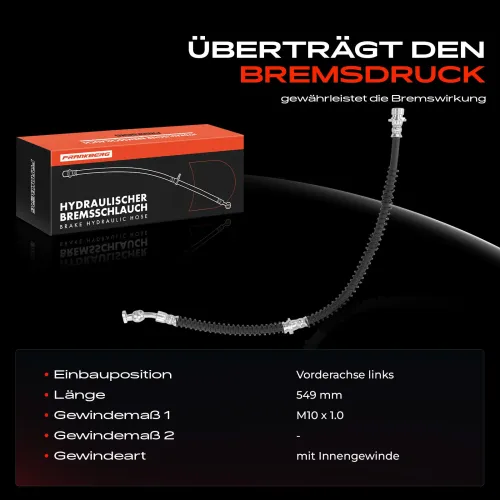 Bremsschlauch Vorderachse links Frankberg 5481FB0004421 Bild Bremsschlauch Vorderachse links Frankberg 5481FB0004421