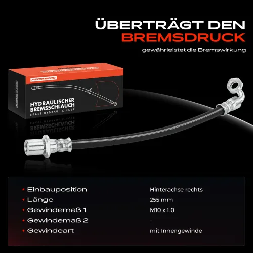 Bremsschlauch Hinterachse rechts Frankberg 5481FB0004458 Bild Bremsschlauch Hinterachse rechts Frankberg 5481FB0004458