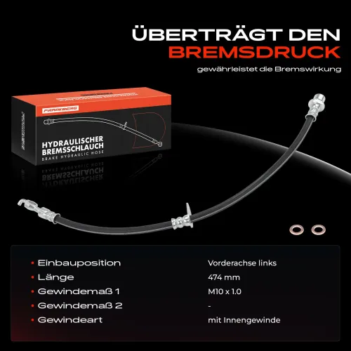 Bremsschlauch Vorderachse links Frankberg 5481FB0004490 Bild Bremsschlauch Vorderachse links Frankberg 5481FB0004490