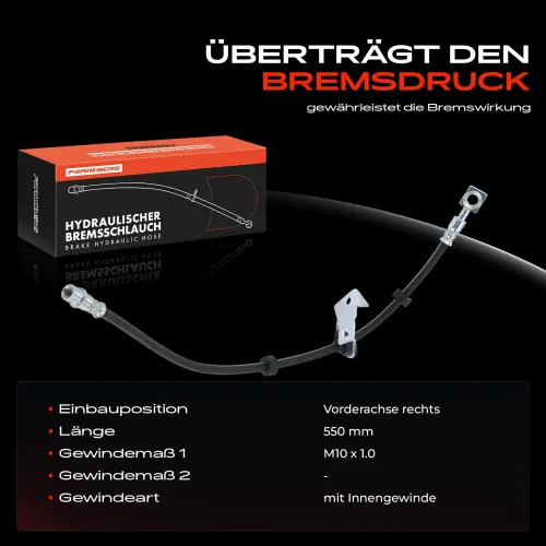 Bremsschlauch Vorderachse rechts Frankberg 5481FB0004540 Bild Bremsschlauch Vorderachse rechts Frankberg 5481FB0004540