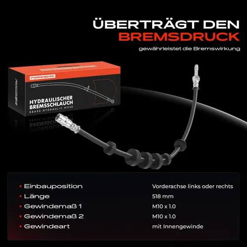 Bremsschlauch Vorderachse beidseitig Frankberg 5481FB0004557 Bild Bremsschlauch Vorderachse beidseitig Frankberg 5481FB0004557
