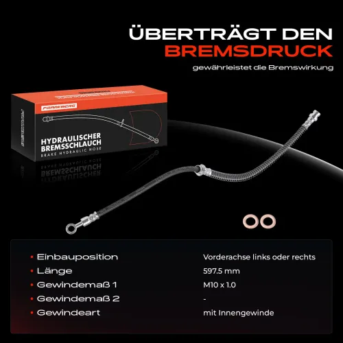 Bremsschlauch Vorderachse beidseitig Frankberg 5481FB0004582 Bild Bremsschlauch Vorderachse beidseitig Frankberg 5481FB0004582