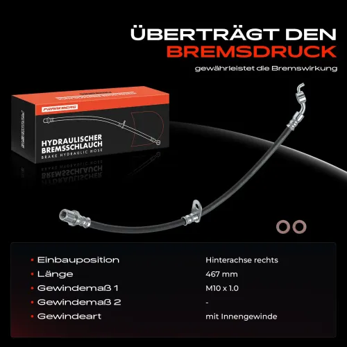 Bremsschlauch Hinterachse rechts Frankberg 5481FB0004600 Bild Bremsschlauch Hinterachse rechts Frankberg 5481FB0004600