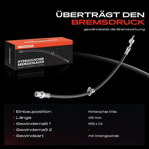 Bremsschlauch Hinterachse links Frankberg 5481FB0004606 Bild Bremsschlauch Hinterachse links Frankberg 5481FB0004606