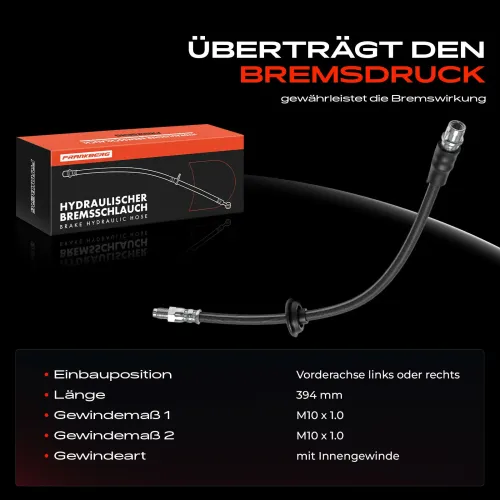 Bremsschlauch Vorderachse beidseitig Frankberg 5481FB0004622 Bild Bremsschlauch Vorderachse beidseitig Frankberg 5481FB0004622