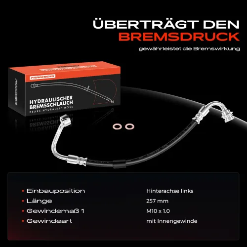 Bremsschlauch Hinterachse links Frankberg 5481FB0004628 Bild Bremsschlauch Hinterachse links Frankberg 5481FB0004628