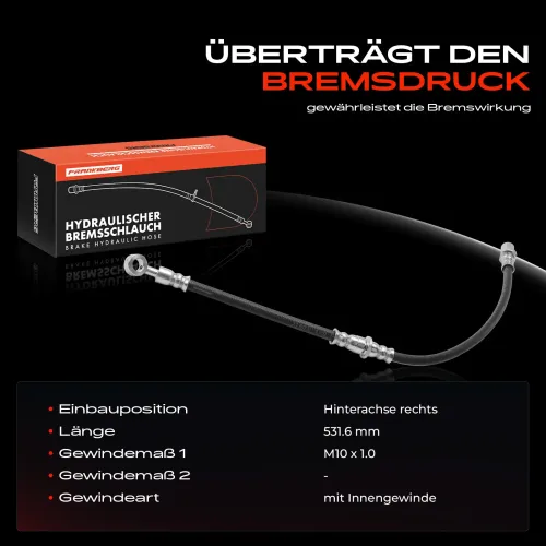 Bremsschlauch hinten rechts Hinterachse rechts Frankberg 5481FB0004654 Bild Bremsschlauch hinten rechts Hinterachse rechts Frankberg 5481FB0004654