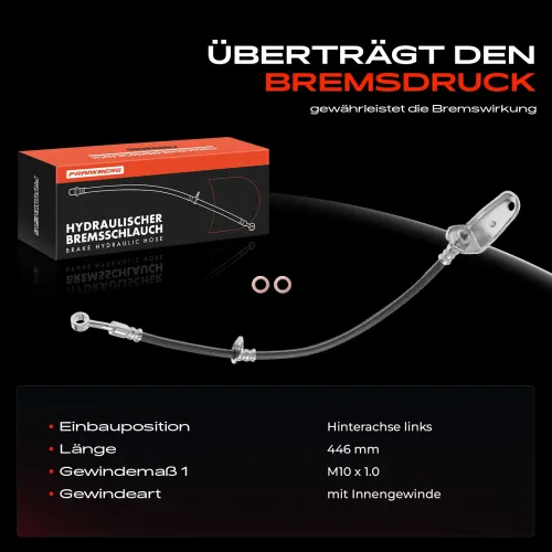 Bremsschlauch Hinterachse links Frankberg 5481FB0004743 Bild Bremsschlauch Hinterachse links Frankberg 5481FB0004743