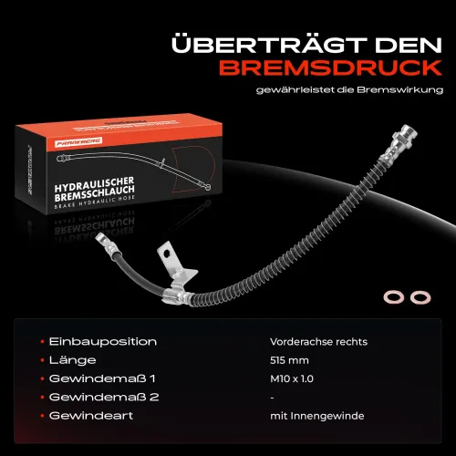 Bremsschlauch Vorderachse rechts Frankberg 5481FB0004755 Bild Bremsschlauch Vorderachse rechts Frankberg 5481FB0004755