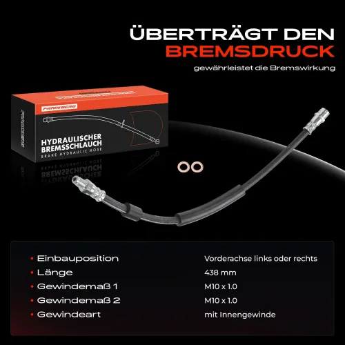 Bremsschlauch Vorderachse beidseitig Frankberg 5481FB0004770 Bild Bremsschlauch Vorderachse beidseitig Frankberg 5481FB0004770