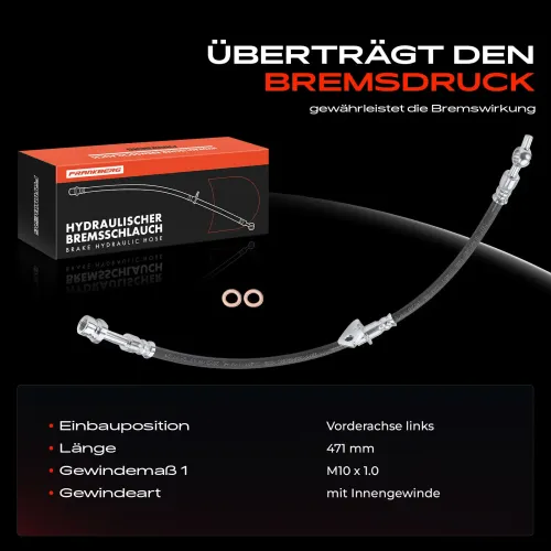 Bremsschlauch Vorderachse links Frankberg 5481FB0004776 Bild Bremsschlauch Vorderachse links Frankberg 5481FB0004776