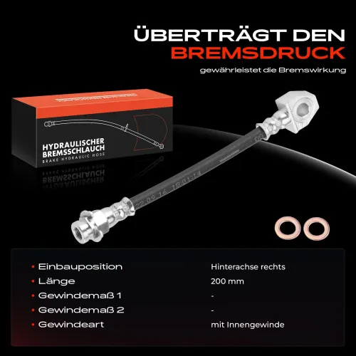 Bremsschlauch Hinterachse rechts Frankberg 5481FB0004857 Bild Bremsschlauch Hinterachse rechts Frankberg 5481FB0004857