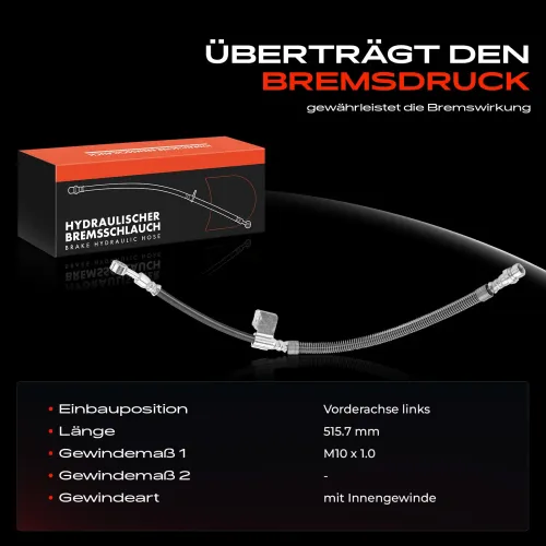 Bremsschlauch Vorderachse links Frankberg 5481FB0004868 Bild Bremsschlauch Vorderachse links Frankberg 5481FB0004868